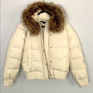 Theory fur trimmed down puffer jacket
